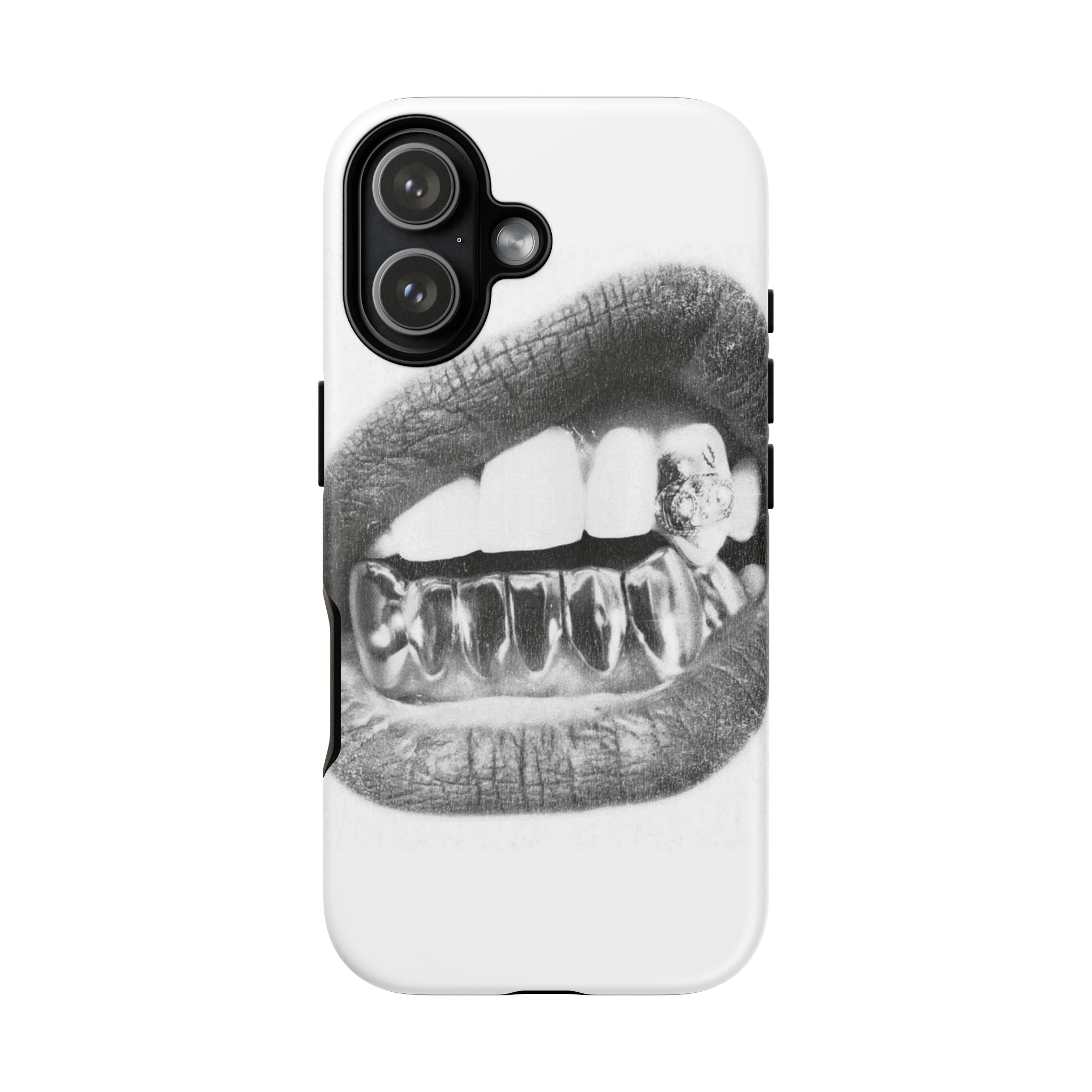 Phone Case — Black & White Grillz Lips Design