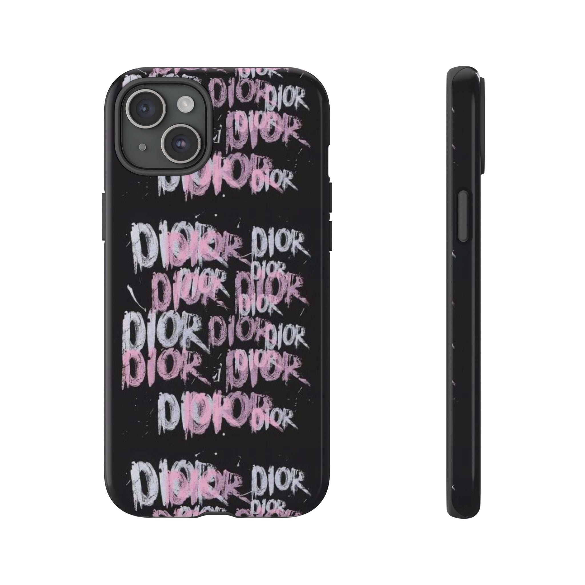 Phone Case — Pink Graffiti 'DIOR' Printify