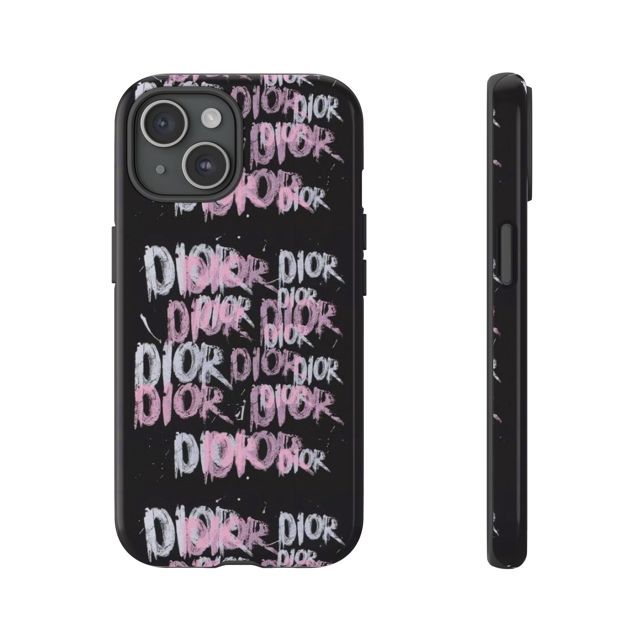 Phone Case — Pink Graffiti 'DIOR' Printify