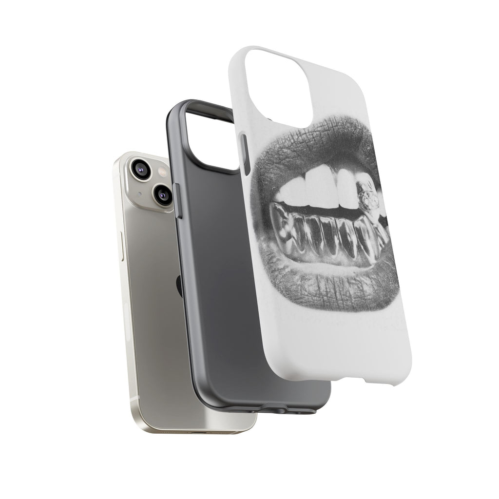 Phone Case — Black & White Grillz Lips Design