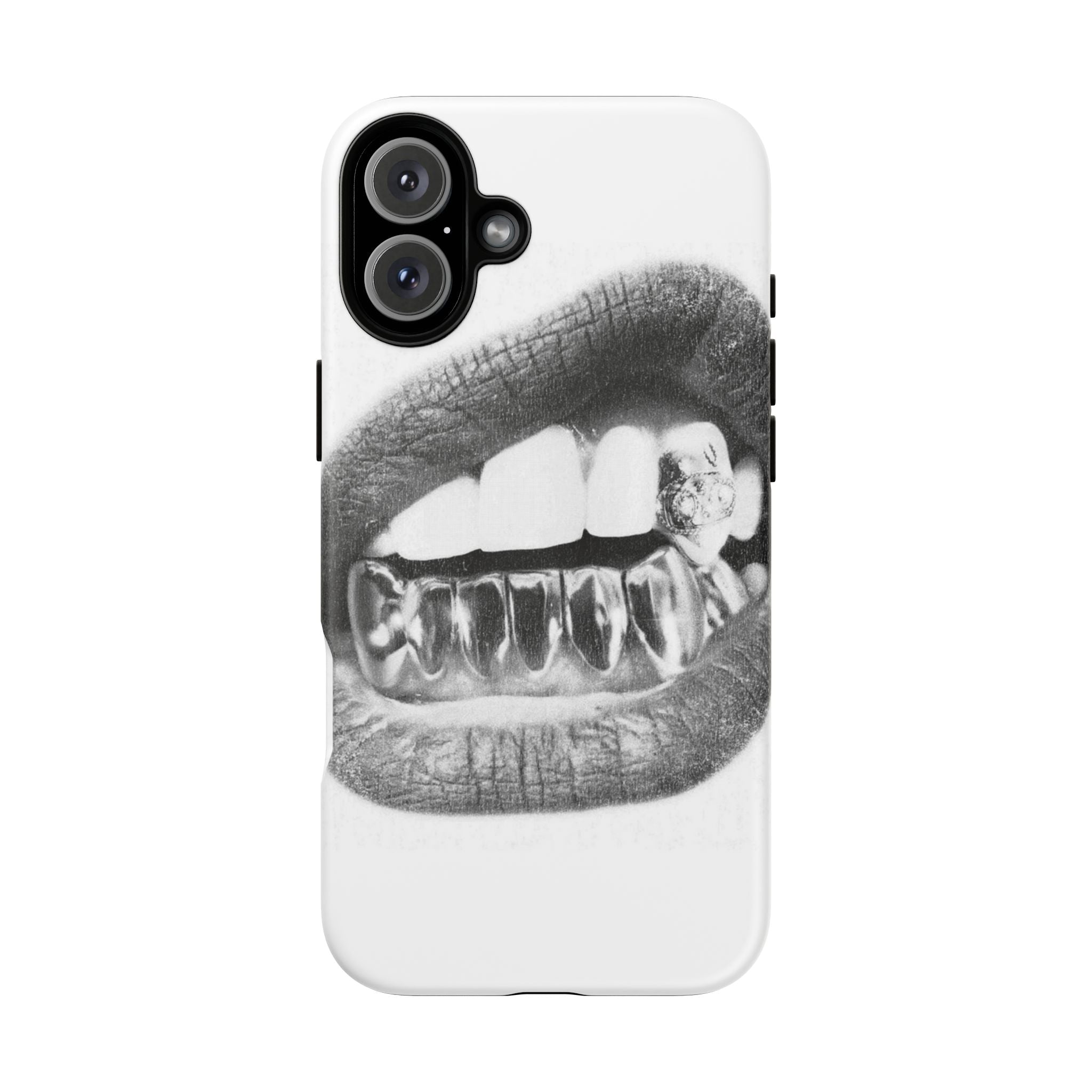 Phone Case — Black & White Grillz Lips Design