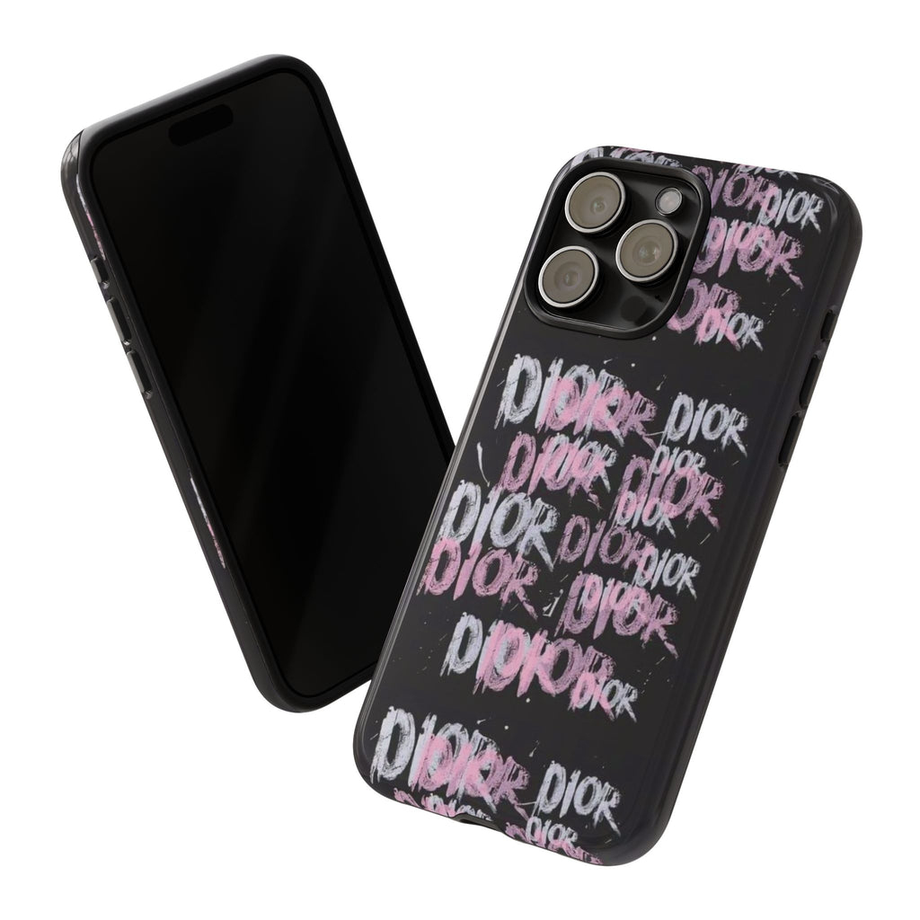 Phone Case — Pink Graffiti 'DIOR' Printify