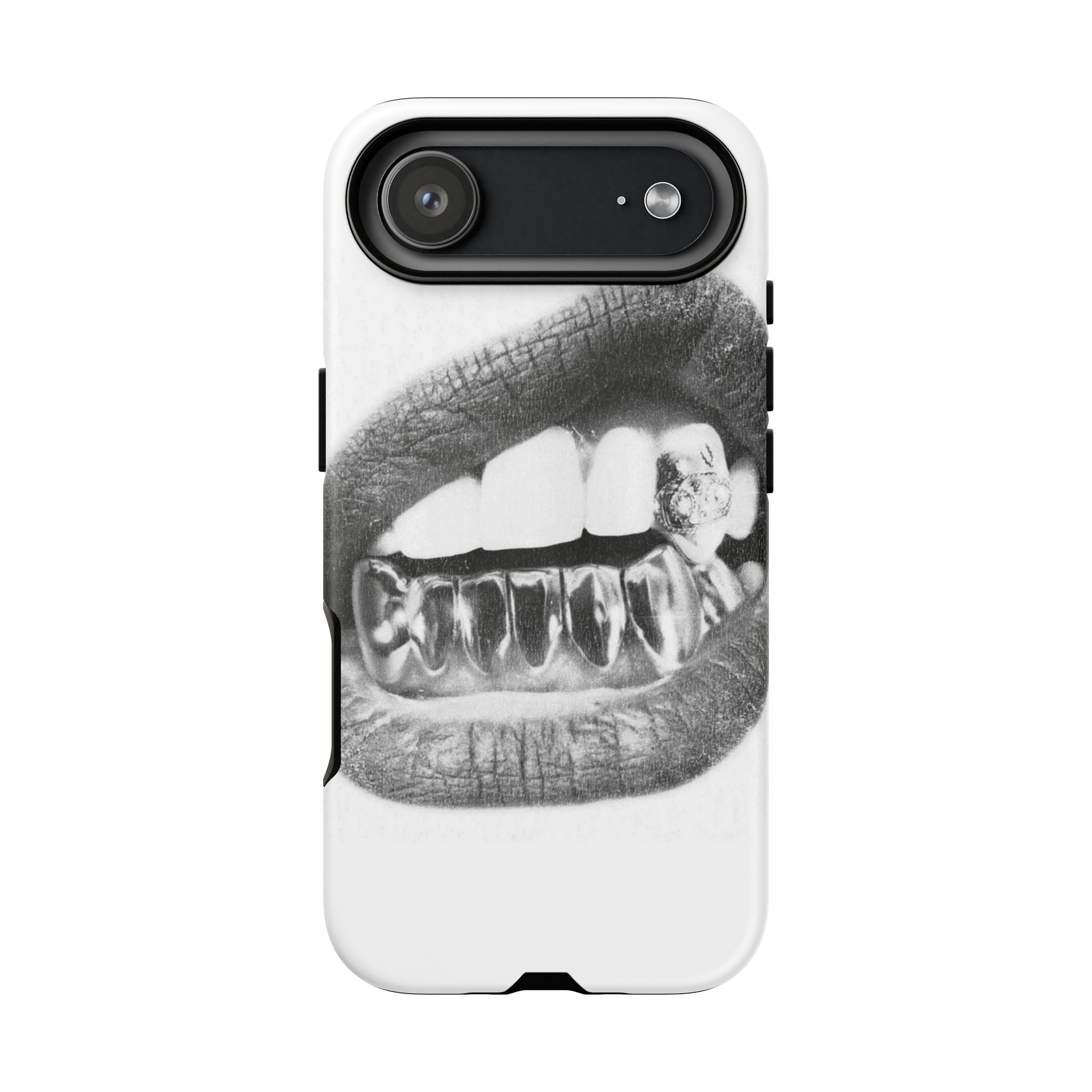 Phone Case — Black & White Grillz Lips Design