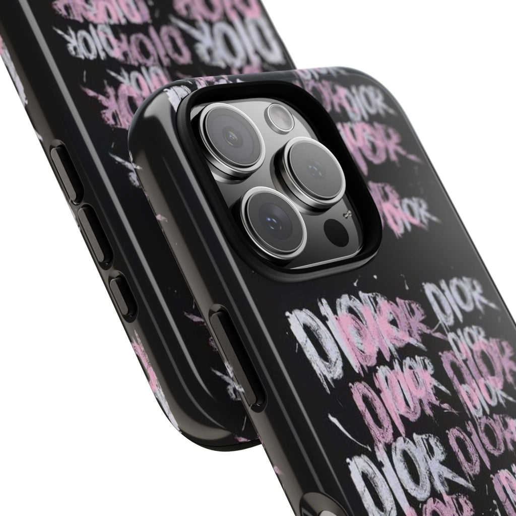 Phone Case — Pink Graffiti 'DIOR' Printify