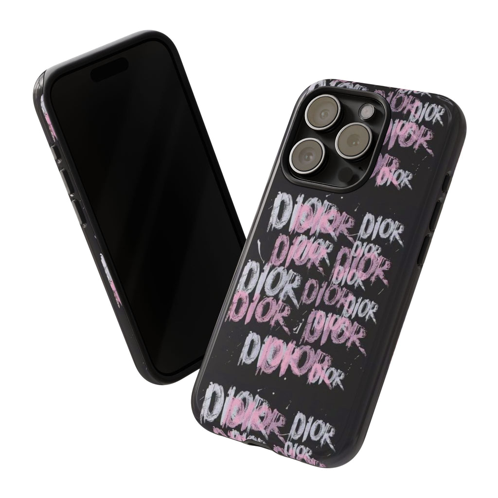 Phone Case — Pink Graffiti 'DIOR' Printify