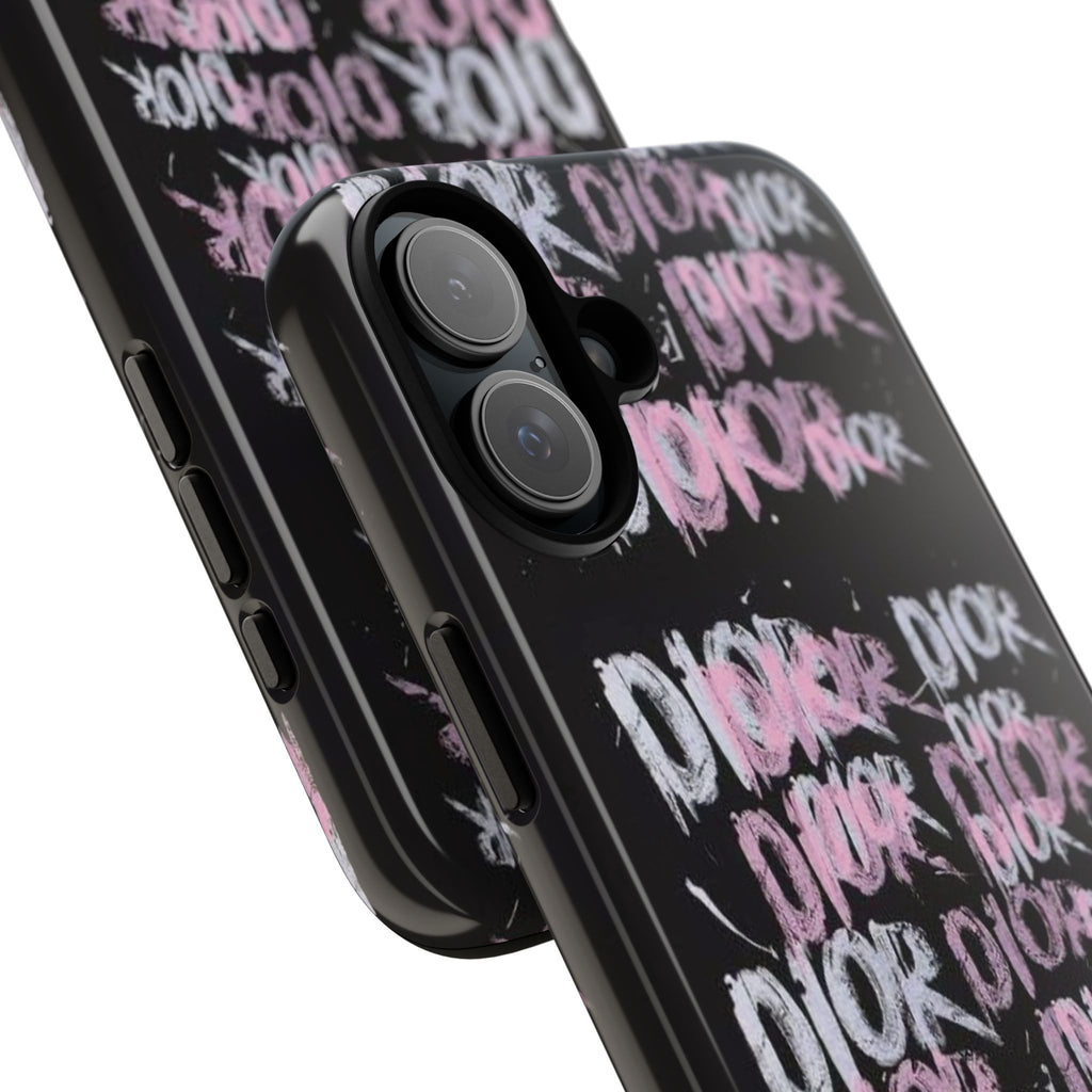 Phone Case — Pink Graffiti 'DIOR' Printify