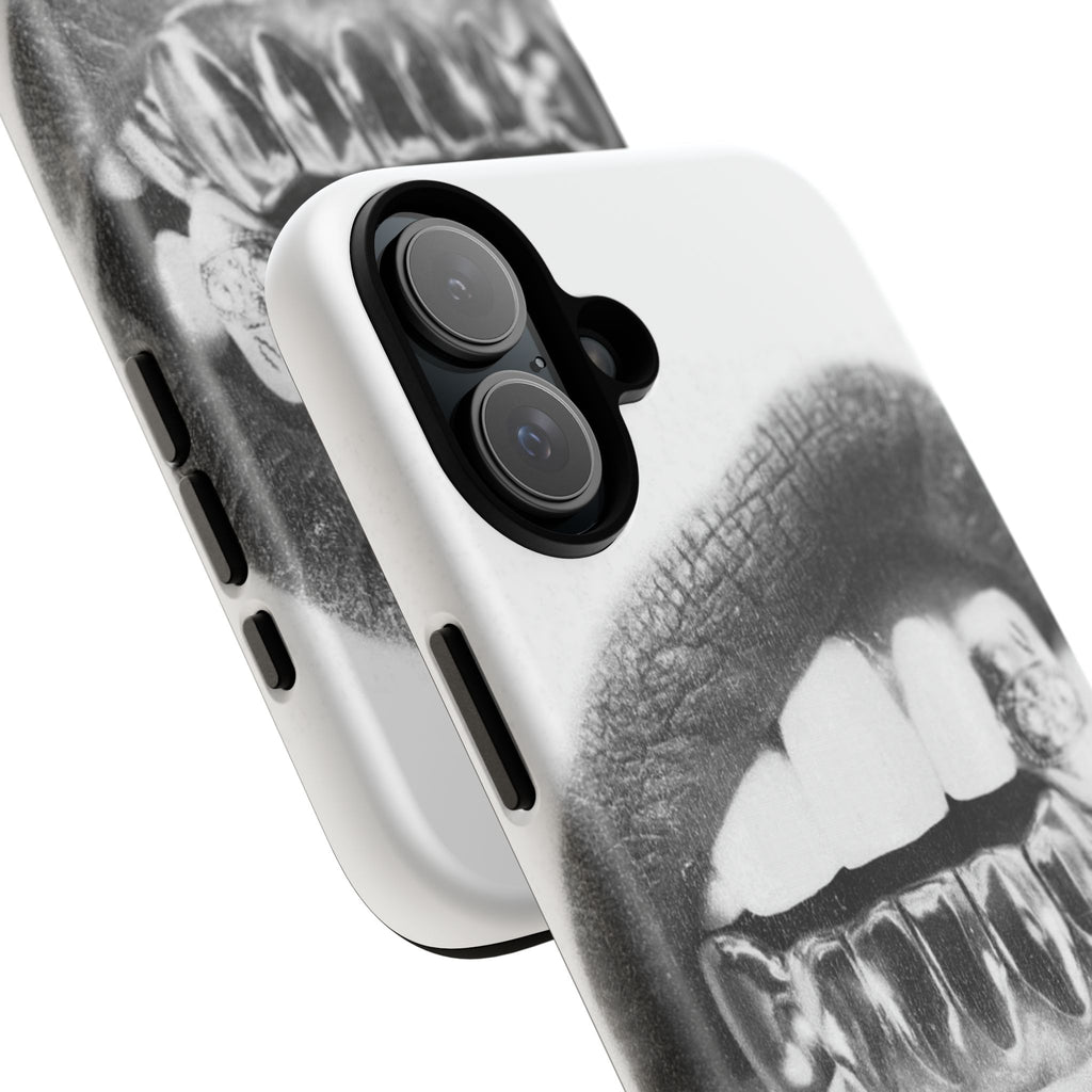 Phone Case — Black & White Grillz Lips Design