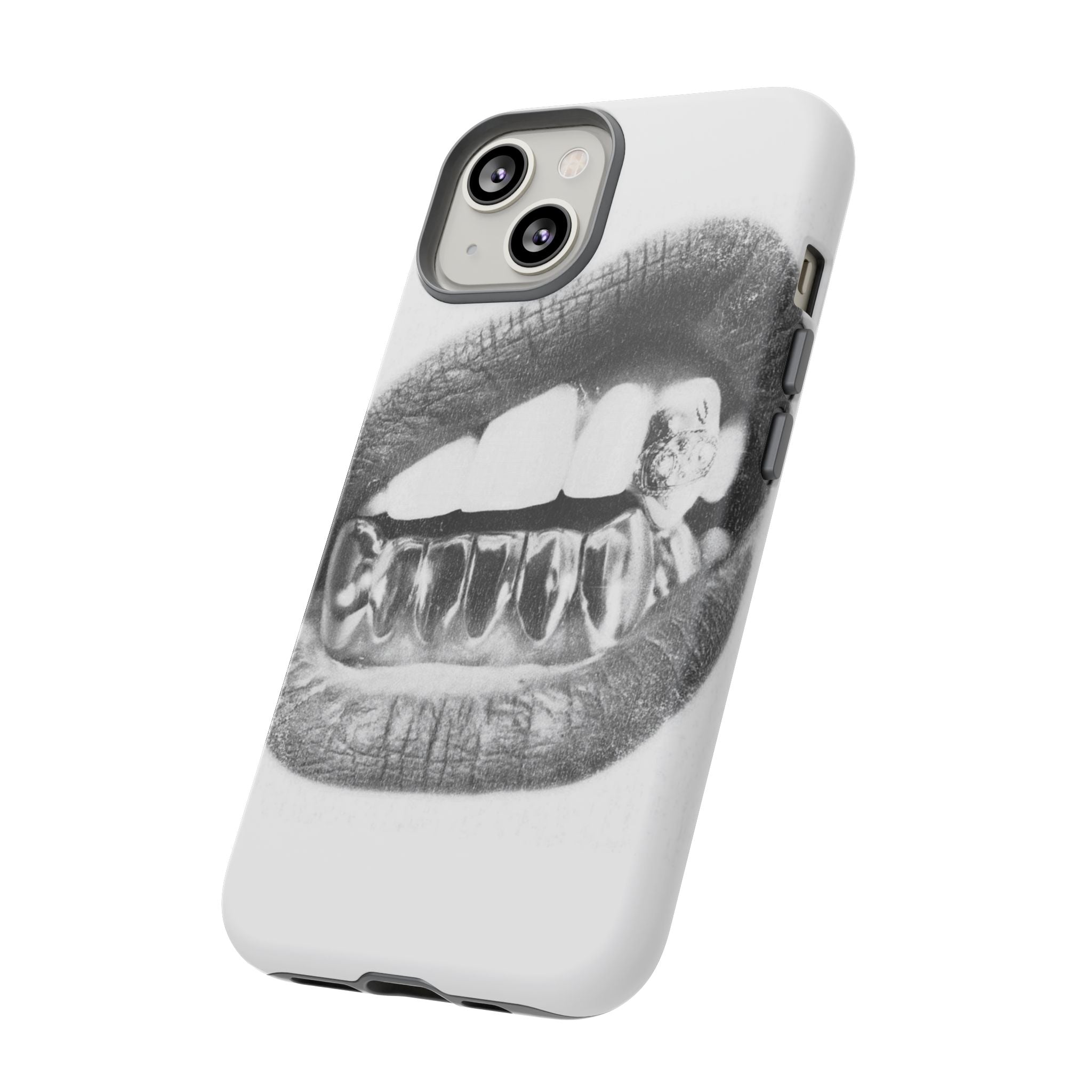 Phone Case — Black & White Grillz Lips Design