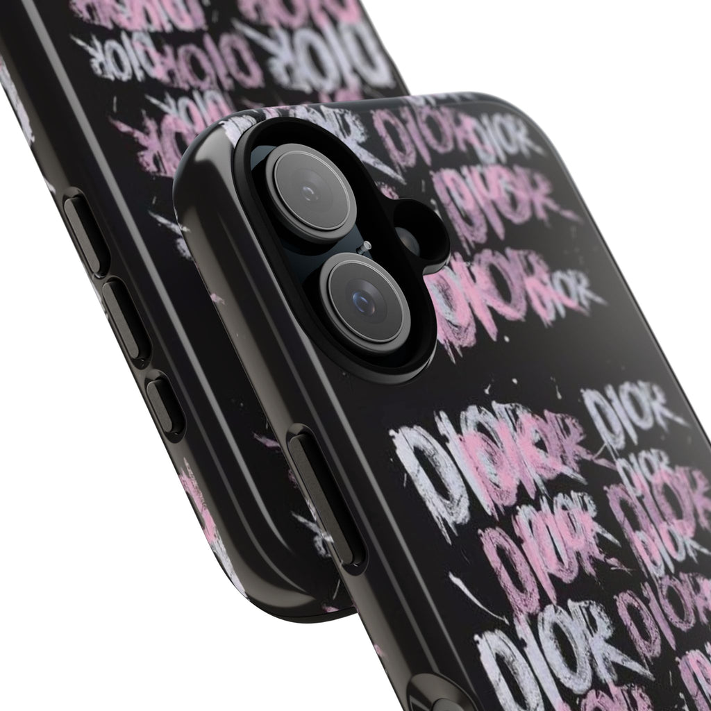 Phone Case — Pink Graffiti 'DIOR' Printify